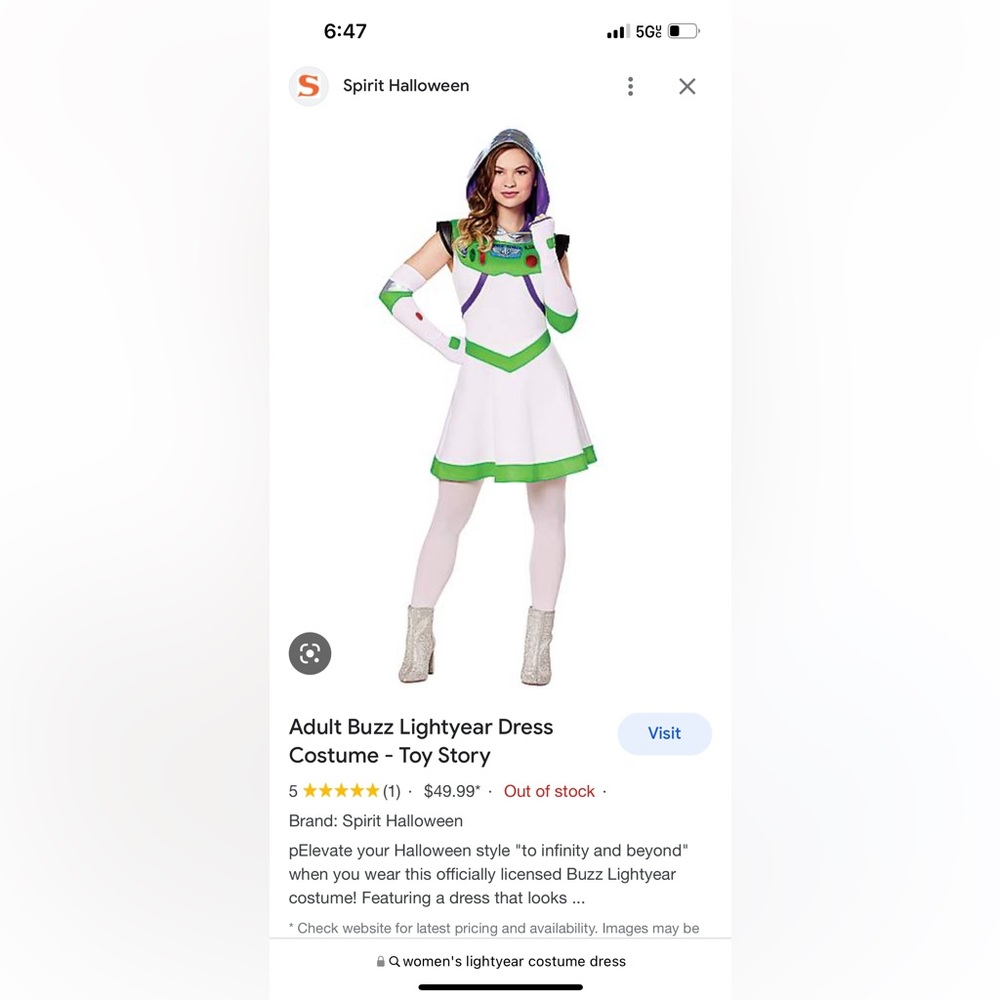 Adult Buzz Lightyear Adult Dress - NWT